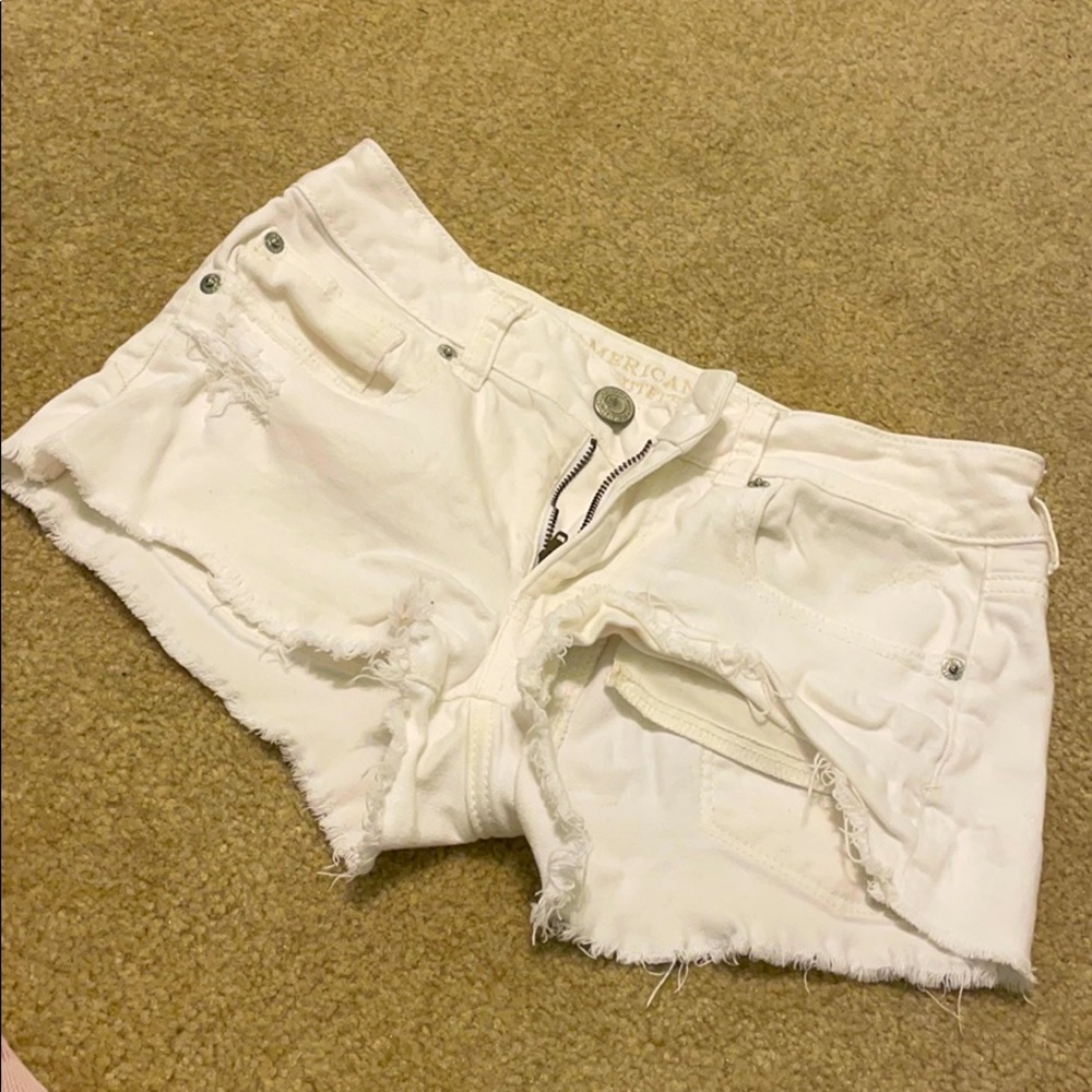 American Eagle White Jean Shorts